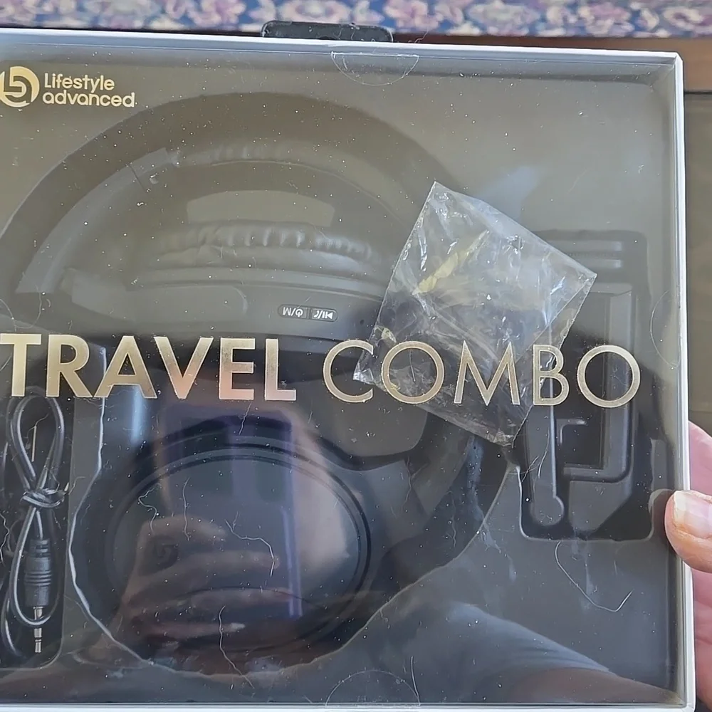NIB Wireless headphones + tray table phone holder